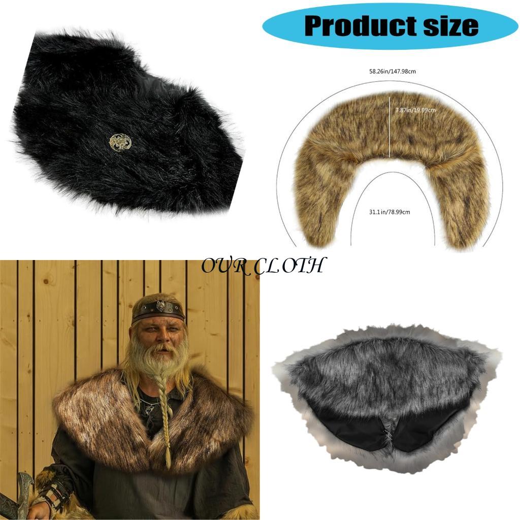 Medieval Men'S Accessories - 바이킹 모피 숄 중세 기사 맨틀