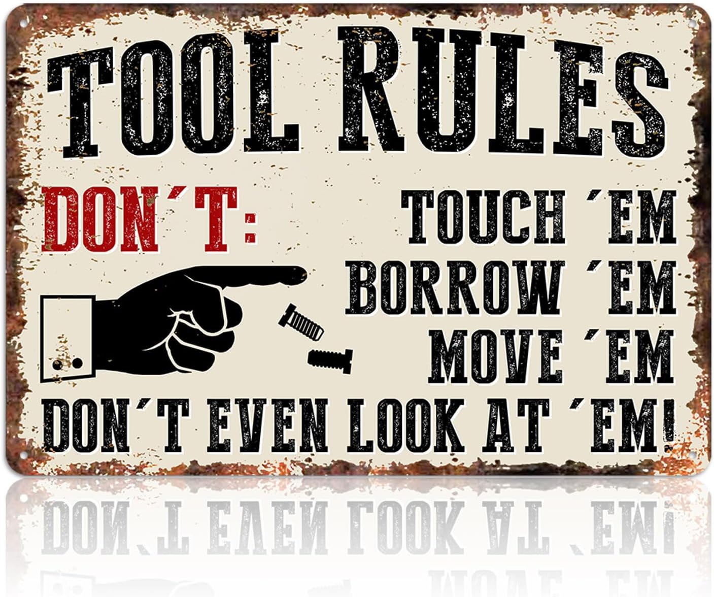 Men Accessories Rule - 차고 장식용 금속 벽 표지판 -