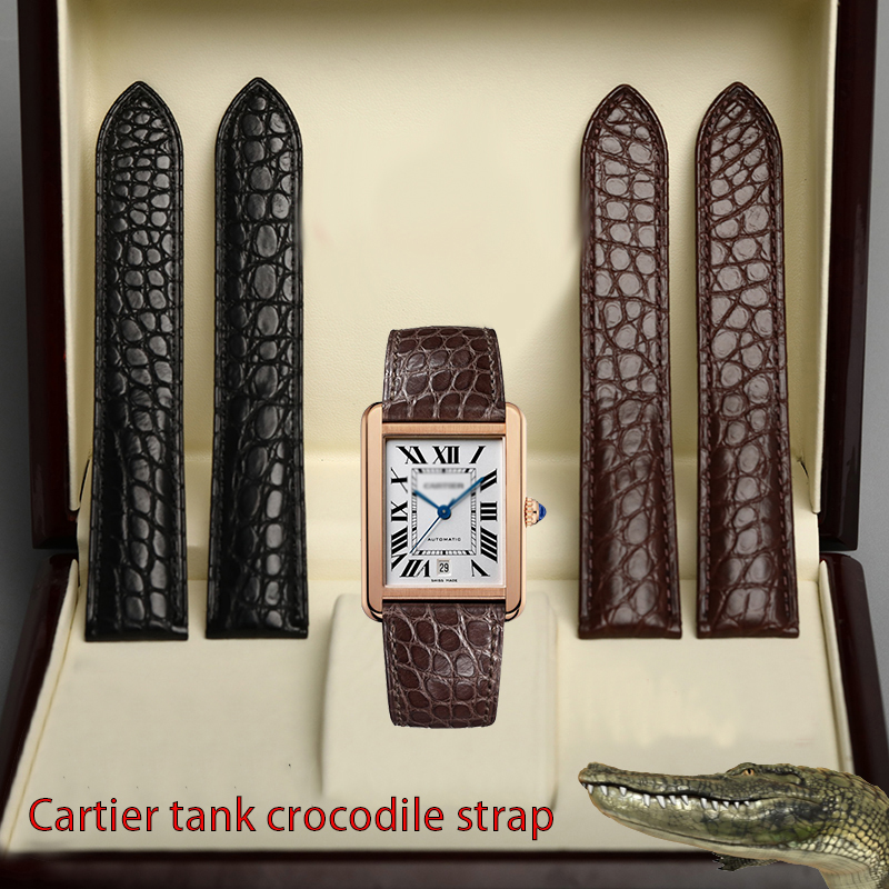 Men'S Accessories Cartier - 핑크 악어 스트랩 교체용 까르띠에 탱크