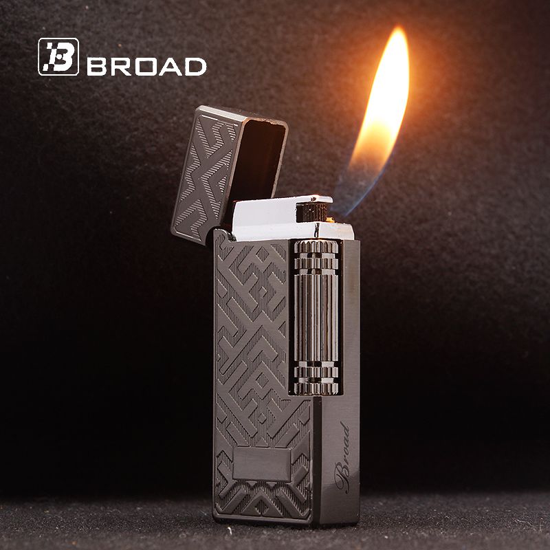 Men Accessories Gadgets - 넓은 플린트 가스 라이터 부탄 사이드