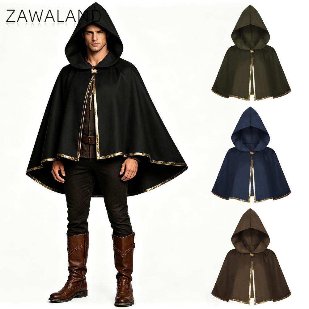 중세풍 금장 장식 후드 망토 남성용 빈티지 고딕 르네상 - Medieval Men'S Accessories 리뷰 및 가격
