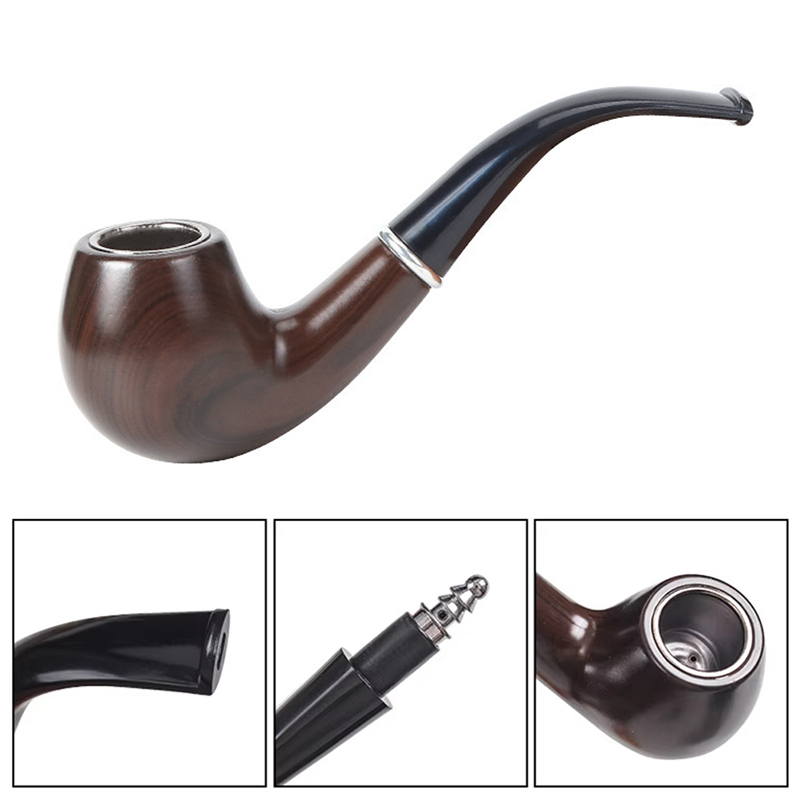 레트로 레진 흑단 흡연 파이프 곡선형 담배 파이프 휴대 - Men Accessories Gadgets 리뷰 및 가격