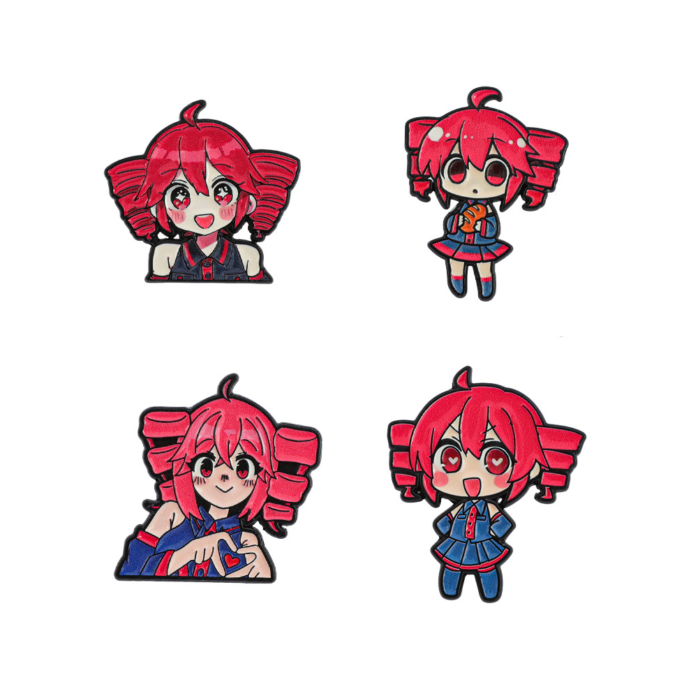 4개 세트 애니메이션 귀여운 만화 캐릭터 카사네 테토  - Lapel Pin Enamel 리뷰 및 가격