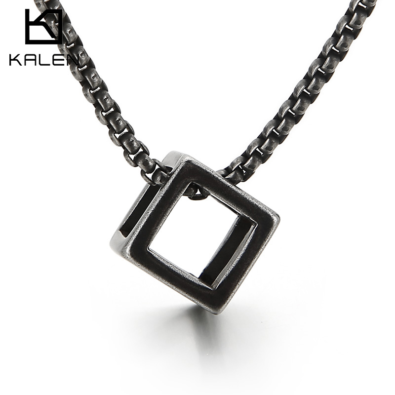 Kalen 입체 사각형 펜던트 목걸이 남자 패션 규칙  - Men Accessories Rule 리뷰 및 가격