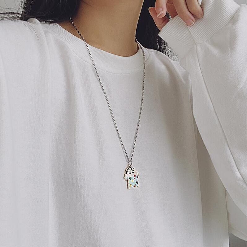 크레용 신짱 만화 목걸이 귀여운 일본식 베스트 프렌드  - Men Accessories For Birthday Gift 리뷰 및 가격