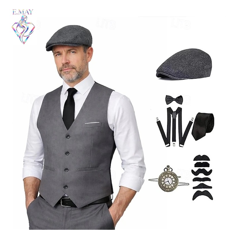 플러스 사이즈 남성용 1920년대 로어링 개츠비 갱스터 - Medieval Men'S Accessories 리뷰 및 가격