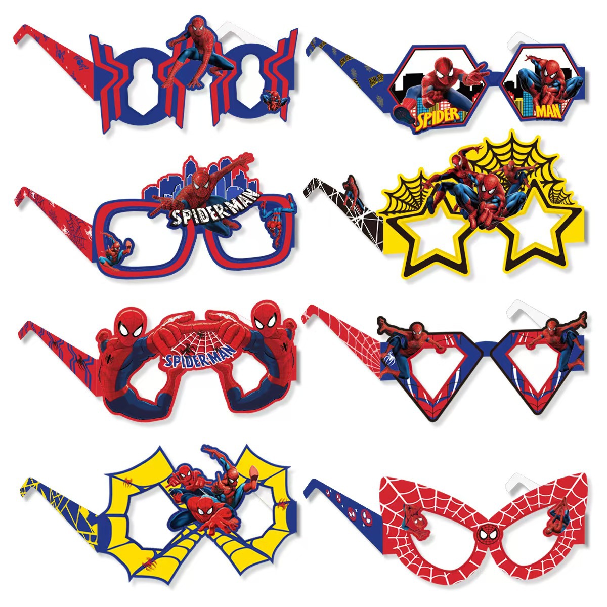 8PCS 스파이더맨 종이 친환경 안경 코스프레 슈퍼히어 - Men Accessories For Birthday Gift 리뷰 및 가격