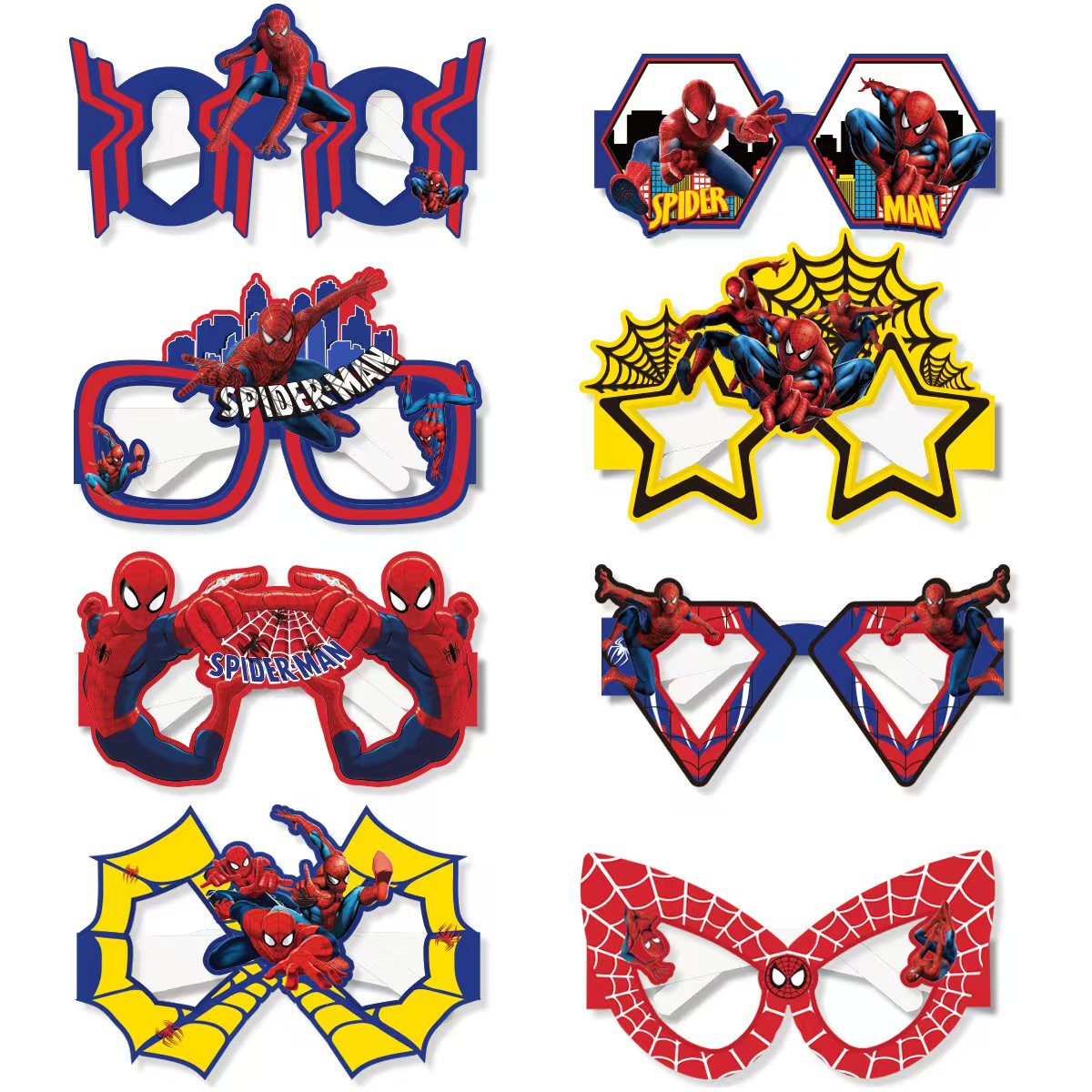 8PCS 스파이더맨 종이 친환경 안경 코스프레 슈퍼히어 - Men Accessories For Birthday Gift 리뷰 및 가격