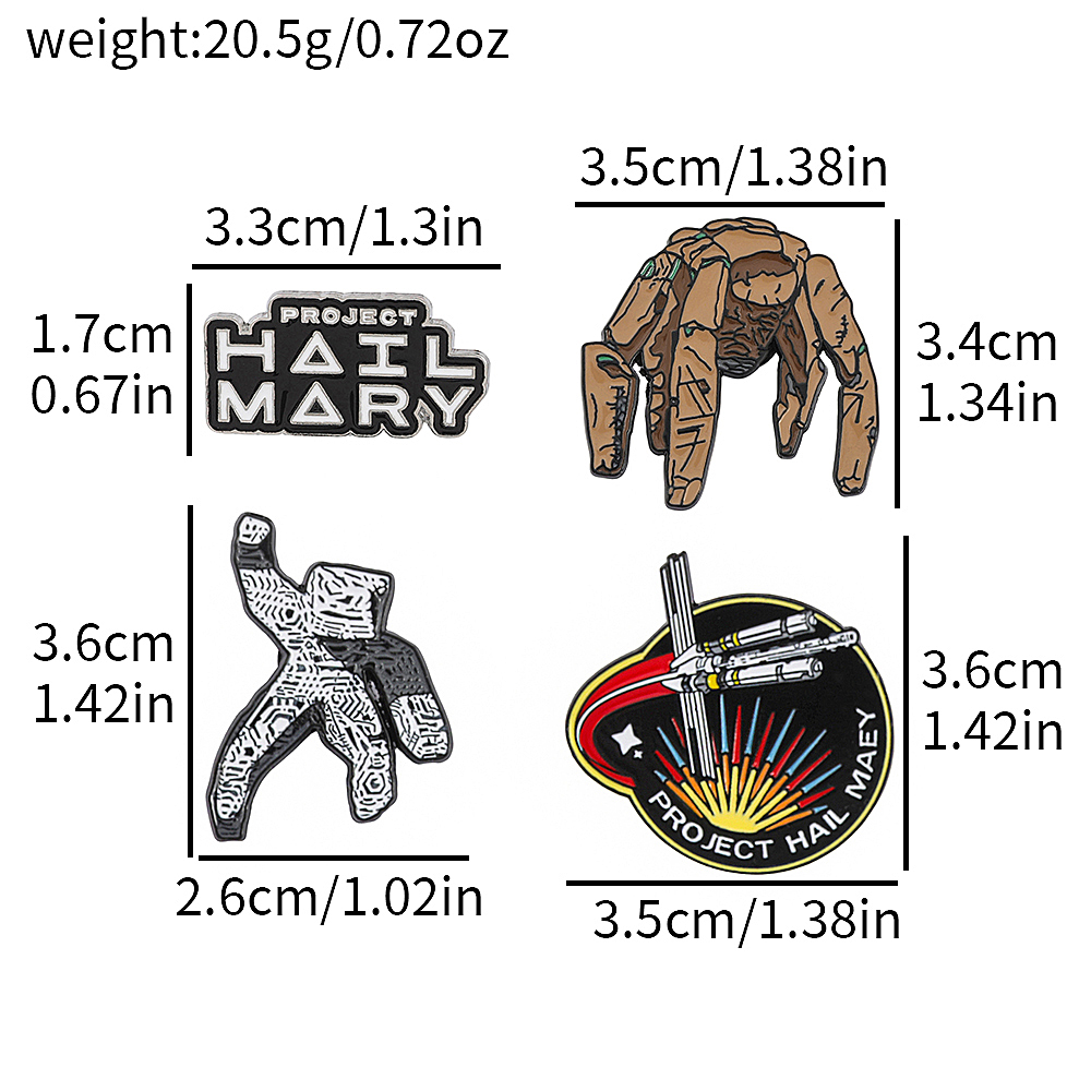 4피스 SF 에나멜 핀 세트 프로젝트 하일 메리에서 영 - Lapel Pin Enamel 리뷰 및 가격