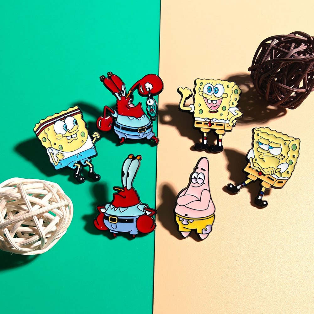 6개 세트 스폰지밥 스퀘어팬츠 애니메이션 만화 브로치  - Lapel Pin Enamel 리뷰 및 가격
