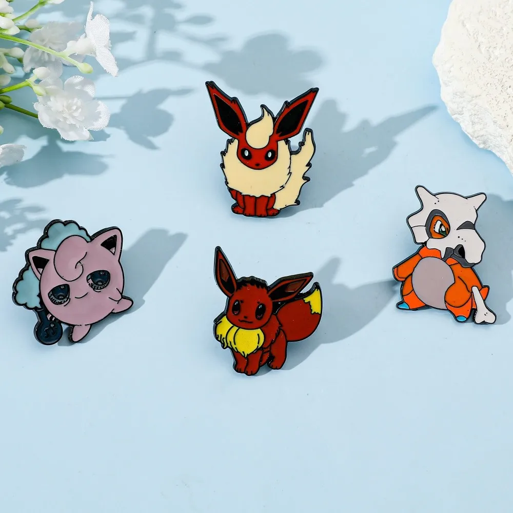 4 Pcs 캐릭터 만화 브로치 Flareon Jiggl - Lapel Pin Enamel 리뷰 및 가격