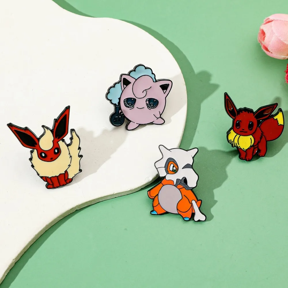 4 Pcs 캐릭터 만화 브로치 Flareon Jiggl - Lapel Pin Enamel 리뷰 및 가격