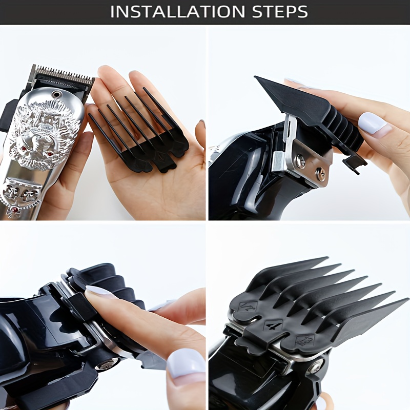 10Pcs 남자를위한 검은 플라스틱 머리 깎기 제한 빗 - Men Accessories Guide 리뷰 및 가격