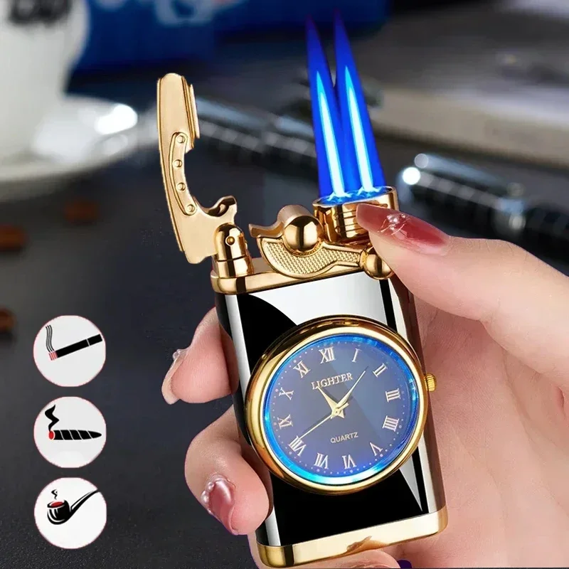방풍 가스 라이터 손목 시계 시가 라이터 야외 제트 더 - Men Accessories Gadgets 리뷰 및 가격